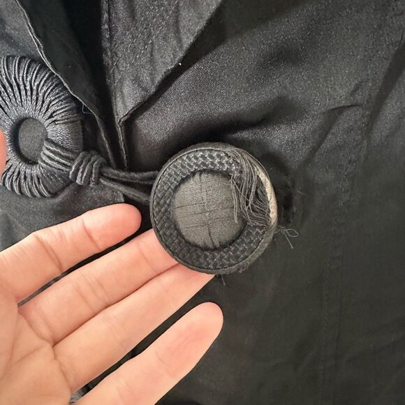 Antique Mourning Era Edwardian Black Duster Overcoat - Picture 4 of 13